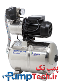 بوستر پمپ با مخزن 24 لیتر افقی WATERPRESS SUPERINOX پنتایر